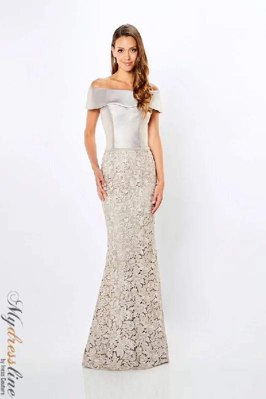 Formal dresses with abstract print panels and rhinestone embellishments for a unique formal eventMon Cheri Montage 221977