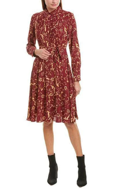 Plaid cocktail dresses with a flared skirt for a classic feelNanette Nanette Lepore TM9F17120 - Long Sleeved Collared Shirtdress