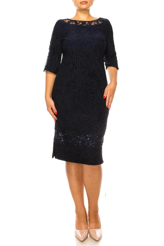 Satin - lined cocktail dresses with a lace outer layerNew Yorker's Apparel 4020 - Embroidered Sequin Dress