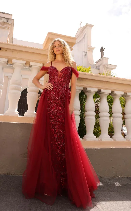 Formal dresses with tiered lace skirts and off - the - shoulder necklines for a feminine and elegant formal appearanceNox Anabel L1362 Dress