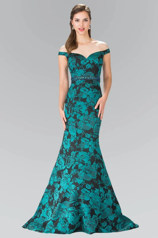 Printed wedding guest dresses with tropical motifs for beach weddingsProm Long Dress Floral Print Mermaid Gown