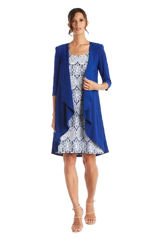 Animal - print wedding guest dresses in subtle colors for a bold statementR&M Richards 3277 Short Printed Jacket Dress