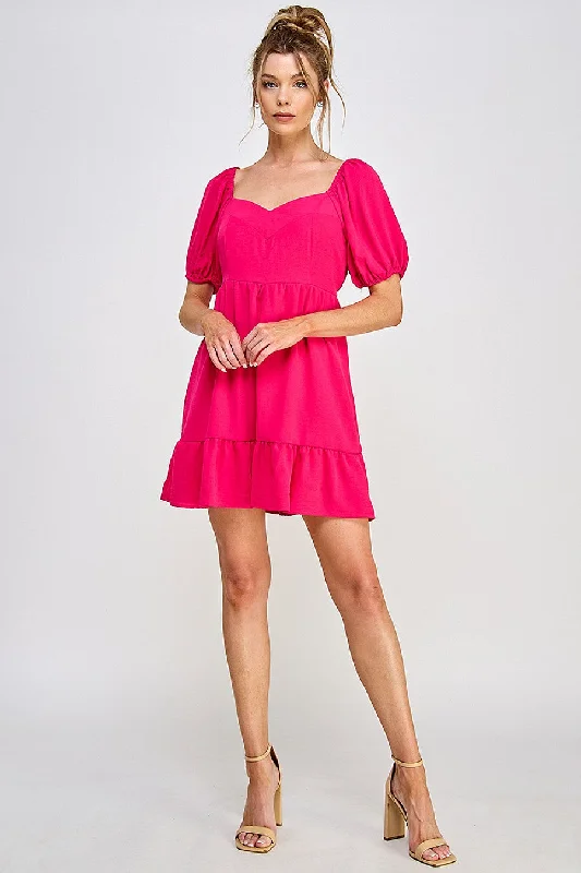 Cocktail dresses with a tassel - adorned belt and a sheath styleShort Sleeve Mini Dress