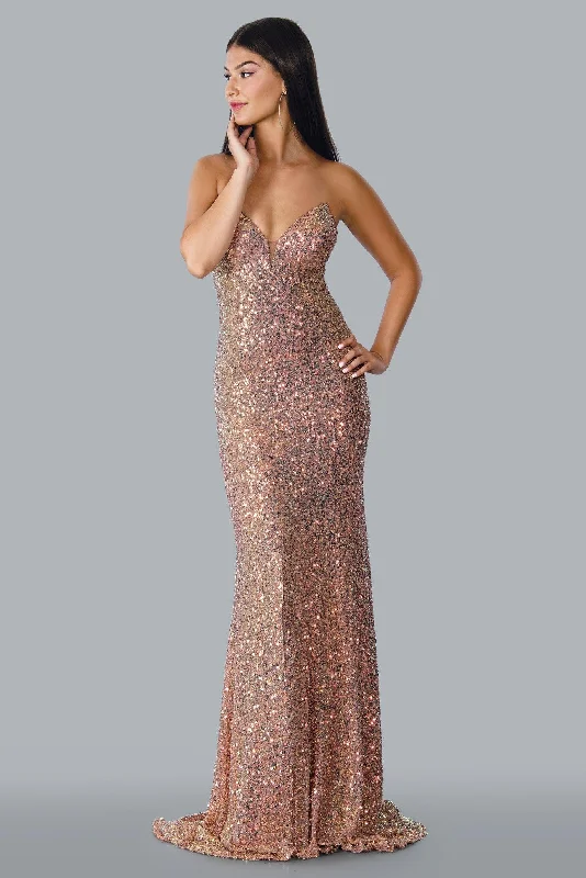 Wedding guest dresses with tassel - adorned belts and A - line skirtsStella Couture 23130 Sexy Strapless Long Evening Gown