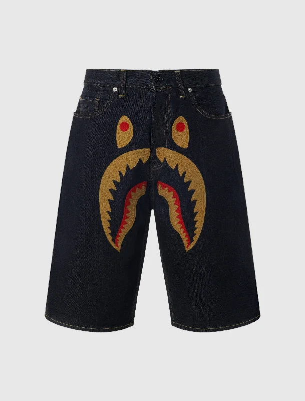 Embroidered Women Shorts with Intricate DesignsSHARK DENIM SHORTS