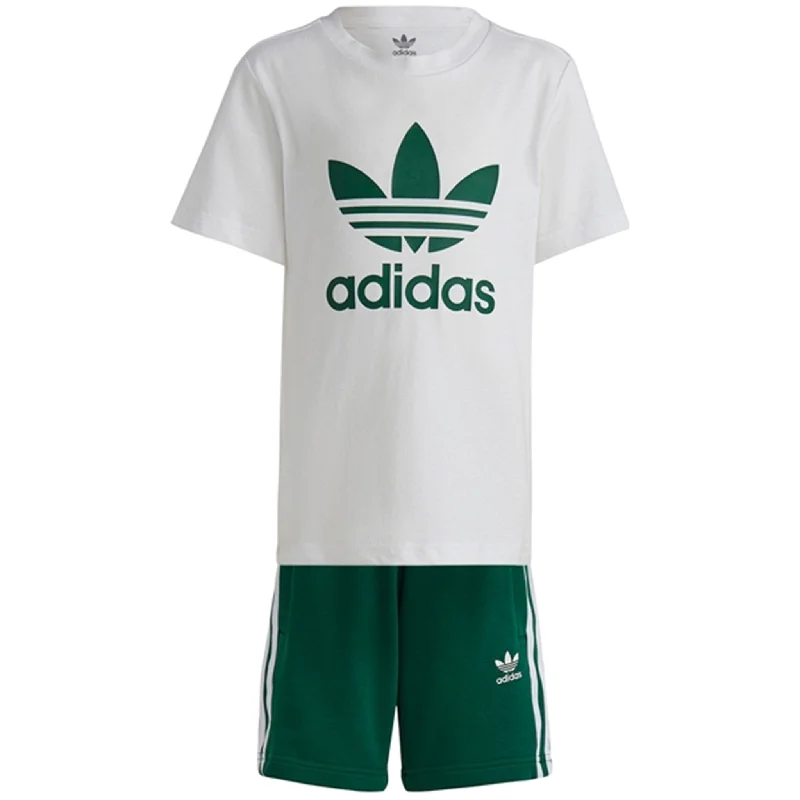 Linen Women Shorts for Breathable Comfort in Hot Weatheradidas Originals Dark Green Shorts Tee Set