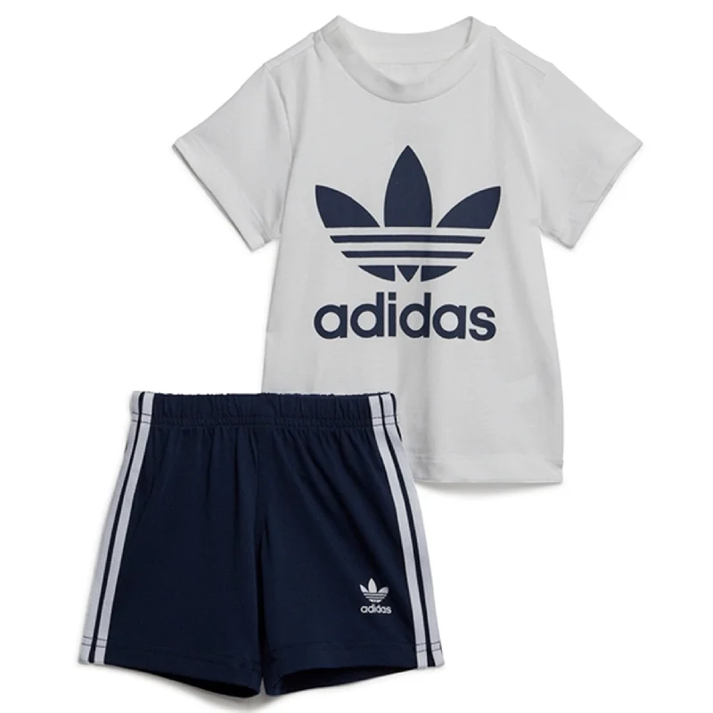 Twill Women Shorts with a Smooth Texture and Durabilityadidas Originals Night Indigo / White Shorts Tee Set