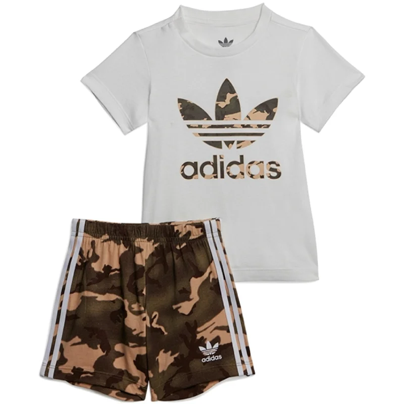 High - Waisted Women Shorts for a Retro and Flattering Lookadidas Originals White Shorts Tee Set
