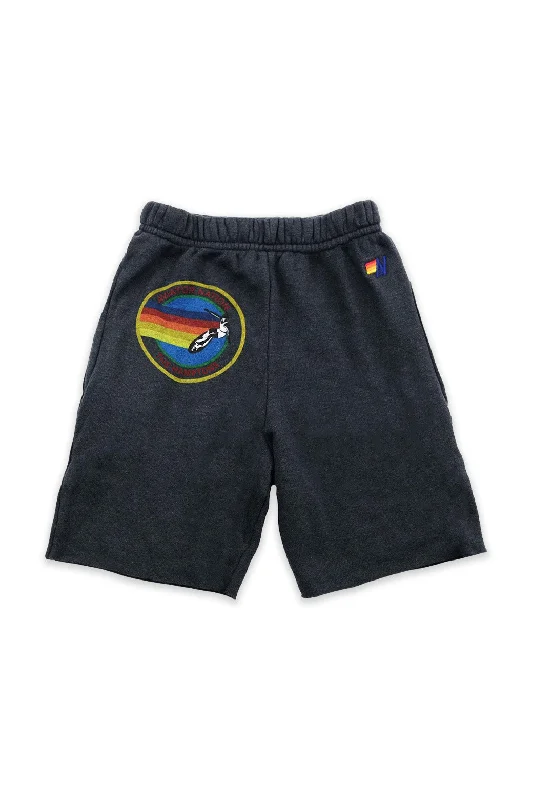 Embroidered Women Shorts with Intricate DesignsAVIATOR NATION HAMPTONS KIDS SWEATSHORTS - CHARCOAL