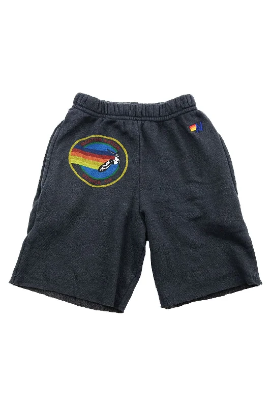 Solid Color Women Shorts in Bright Hues for a Bold StatementAVIATOR NATION KIDS SWEATSHORTS - CHARCOAL