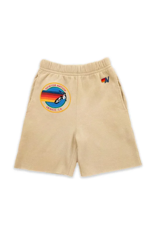 Cuffed Women Shorts for a Laid - Back and Trendy LookAVIATOR NATION KIDS SWEATSHORTS - SAND