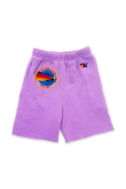 Printed Floral Women Shorts for a Summer - Ready StyleAVIATOR NATION VAIL KIDS SWEATSHORTS - NEON PURPLE