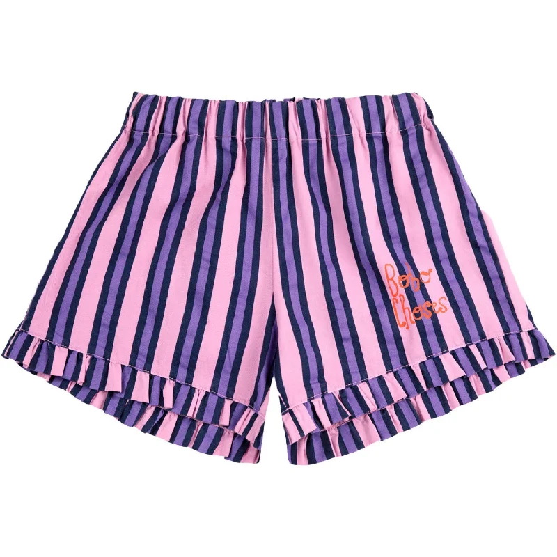 Denim Women Shorts with Distressed Details for a Casual VibeBobo Choses Pink Stripes All Over Ruffle Shorts