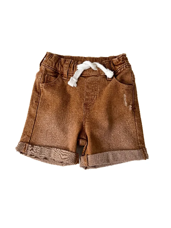 Ruffled Hem Women Shorts to Add a Feminine TouchBoy's Rolled Denim Short - Dark Camel