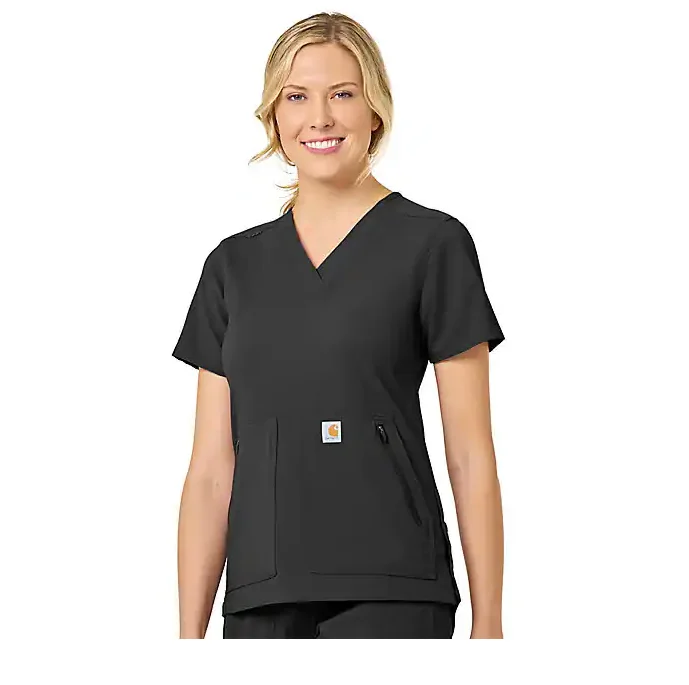 Stretchable Women Shorts for Maximum MobilityCarhartt Women's Rugged Flex® 4 Pocket V-Neck Scrub Top