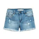 Plus Size Women Shorts with a Comfortable and Stylish FitBrittany Fray Hem Shorts - Indigo