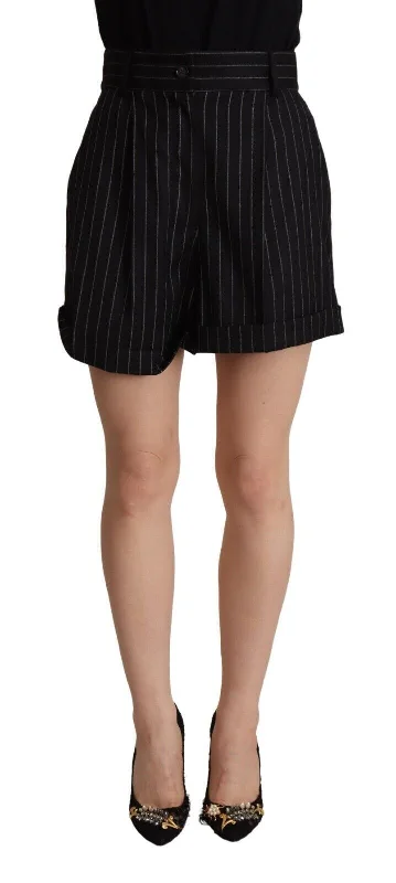 Plus Size Women Shorts with a Comfortable and Stylish FitDolce & Gabbana Elegant High-Waisted Striped Bermuda Women's Shorts