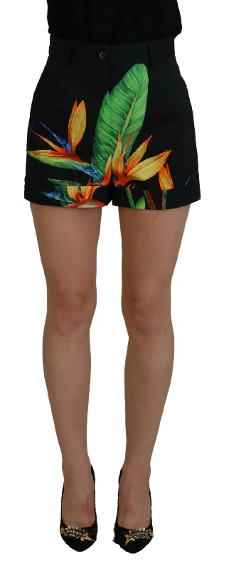 Solid Color Women Shorts in Bright Hues for a Bold StatementDolce & Gabbana High Waist Hot Pants Shorts in  Leaves Women's Print