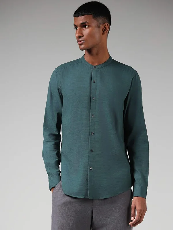 Plus Size Women Shorts with a Comfortable and Stylish FitETA Solid Green Cotton Blend Resort-Fit Shirt