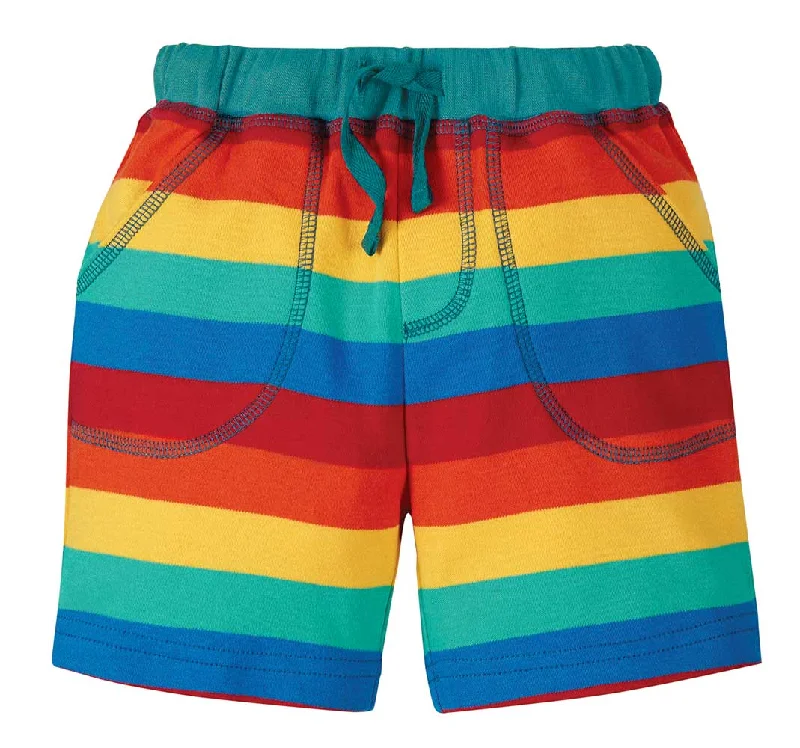 Embroidered Women Shorts with Intricate DesignsFrugi Little Stripy Shorts - Rainbow