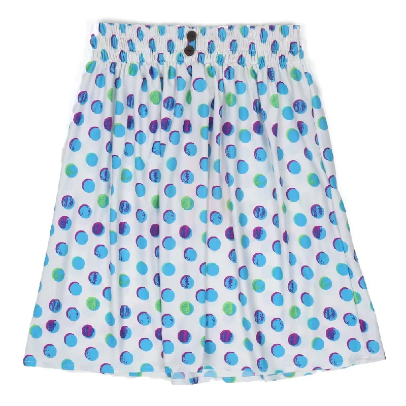 Linen Women Shorts for Breathable Comfort in Hot WeatherInfant Girls Skirt Multi Dots - White