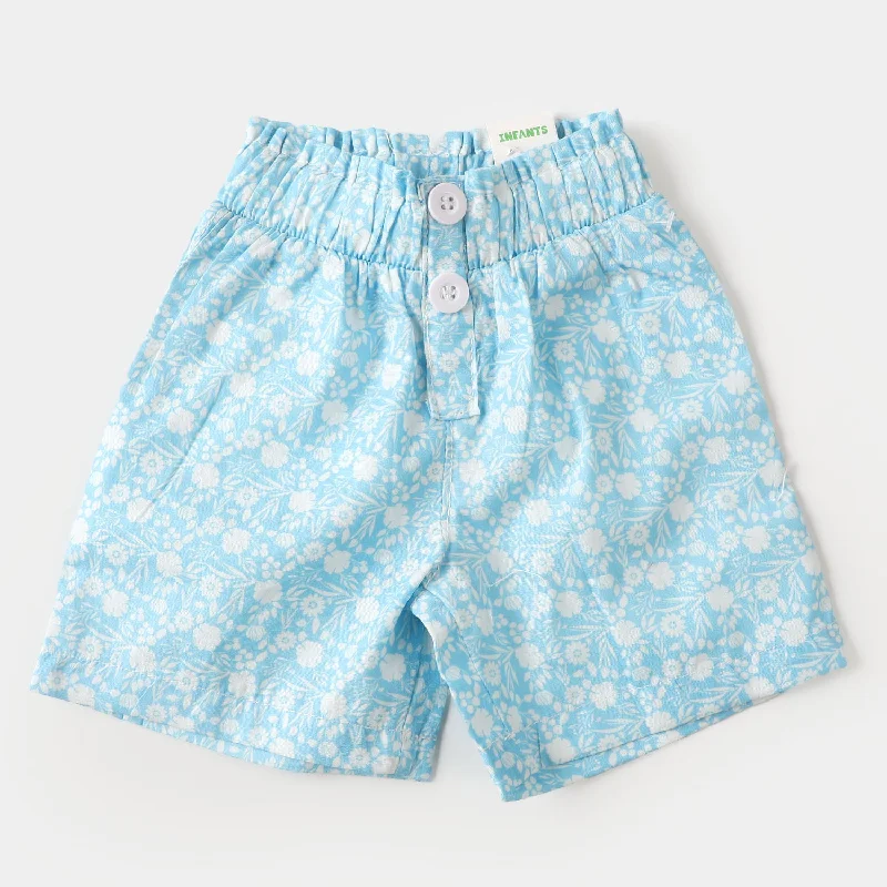 Embroidered Women Shorts with Intricate DesignsInfant Girls Cotton Short Small Floral - Blue