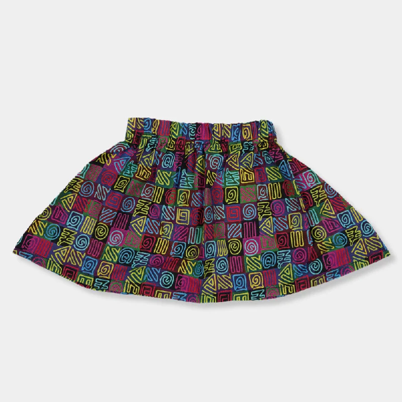 Cargo Women Shorts with Multiple Pockets for FunctionalityInfant Girls Short Skirt Neon Swirl- Multi