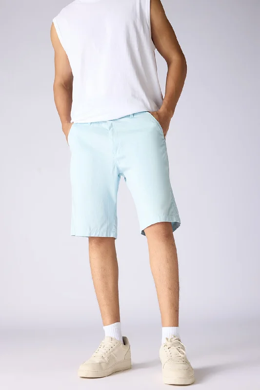 Twill Women Shorts with a Smooth Texture and DurabilityMen's Light Blue Denim Effect Shorts