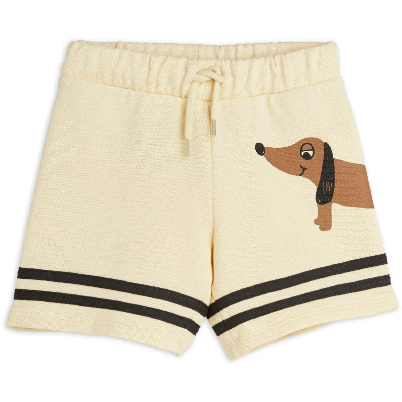 Leather Look Women Shorts for an Edgy and Chic StyleMini Rodini Beige Dog Sp Stripes Sweatshorts