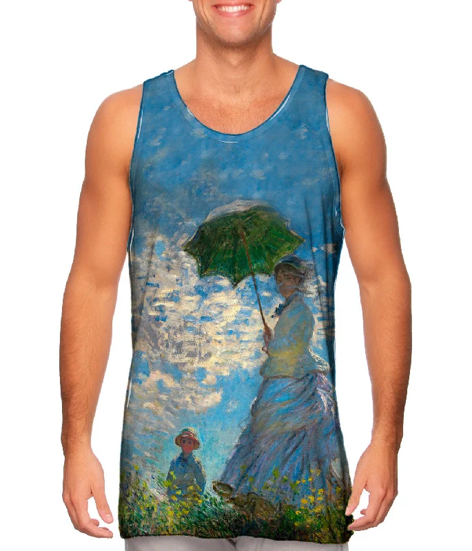 Plus Size Women's Side - Slit Tank Tops in Metallic ShadesMonet -"Woman with a Parasol" (1875)