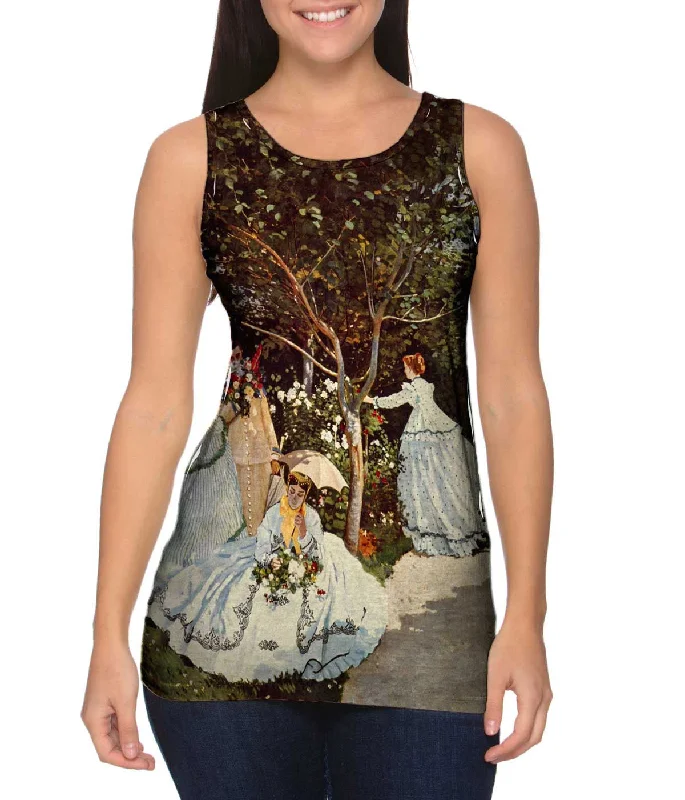 Women's Cropped Tank Tops with Vintage Band LogosMonet -"Women in the Garden" (1886)