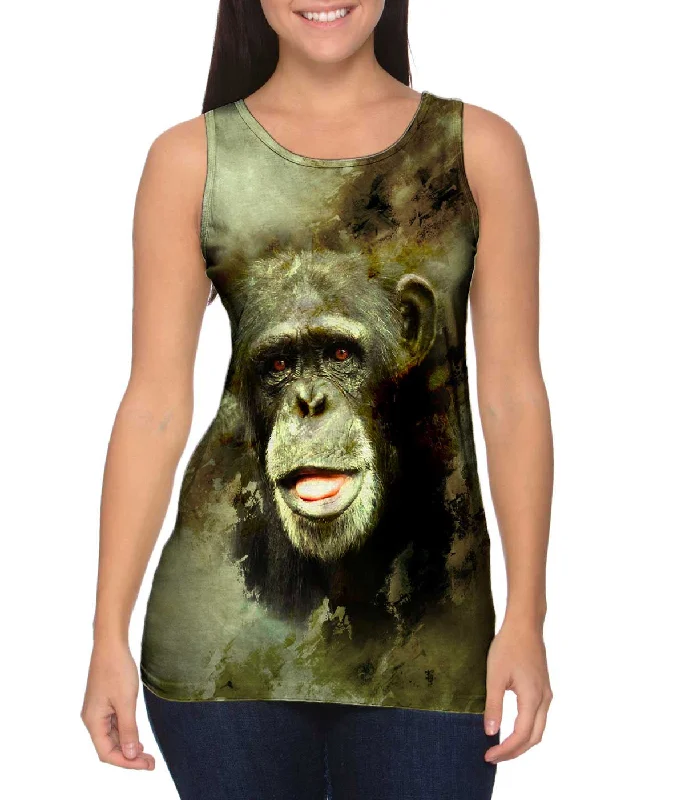 Women's Button - Down Tank Tops in Striped PatternsMonkey 001