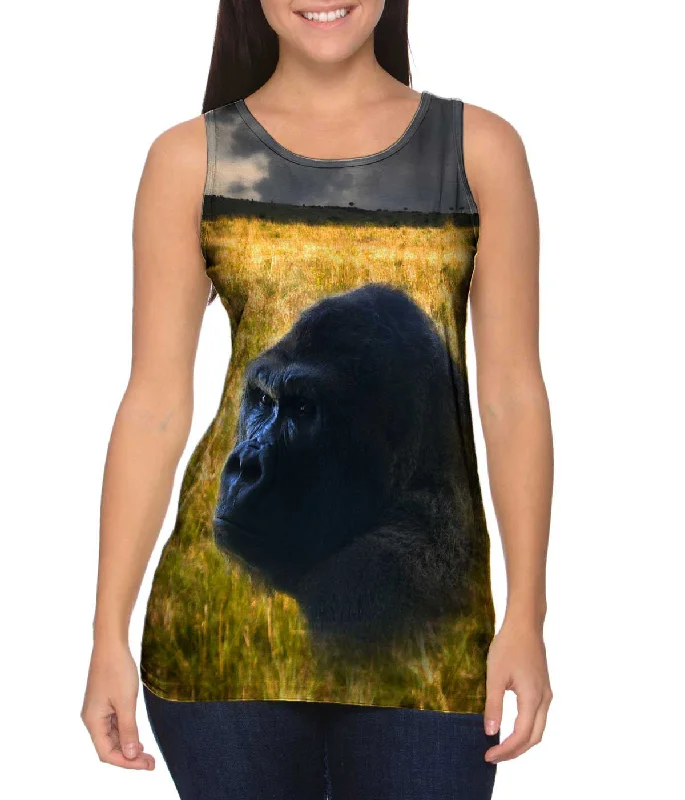 Women's Longline Tank Tops with Abstract PrintsMonkey 002