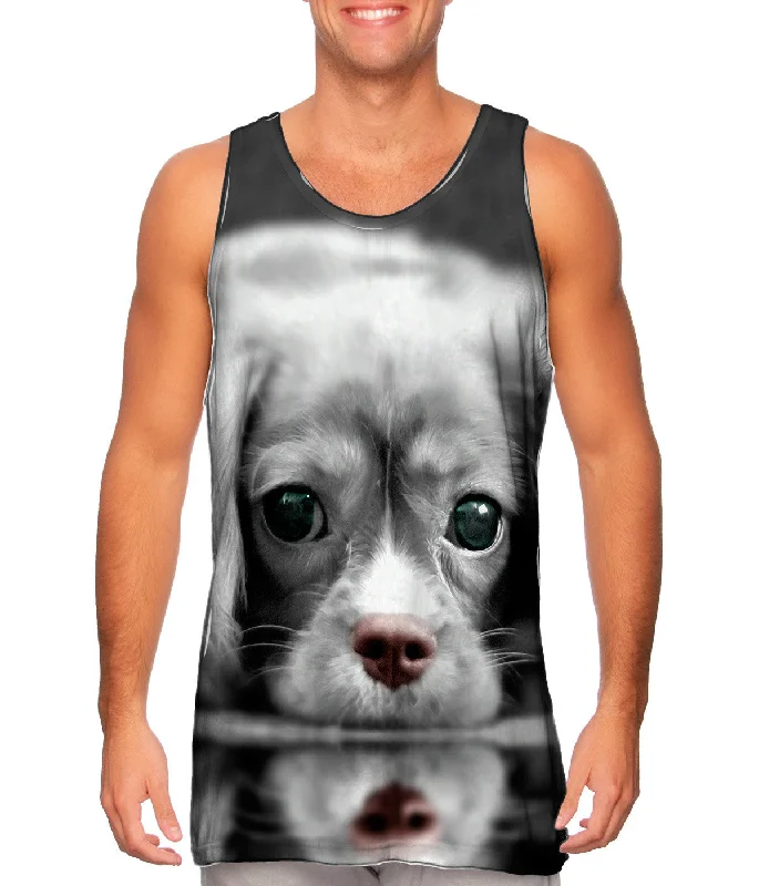 Plus Size Women's Side - Slit Tank Tops in Metallic ShadesMonochrome Cocker Spaniel
