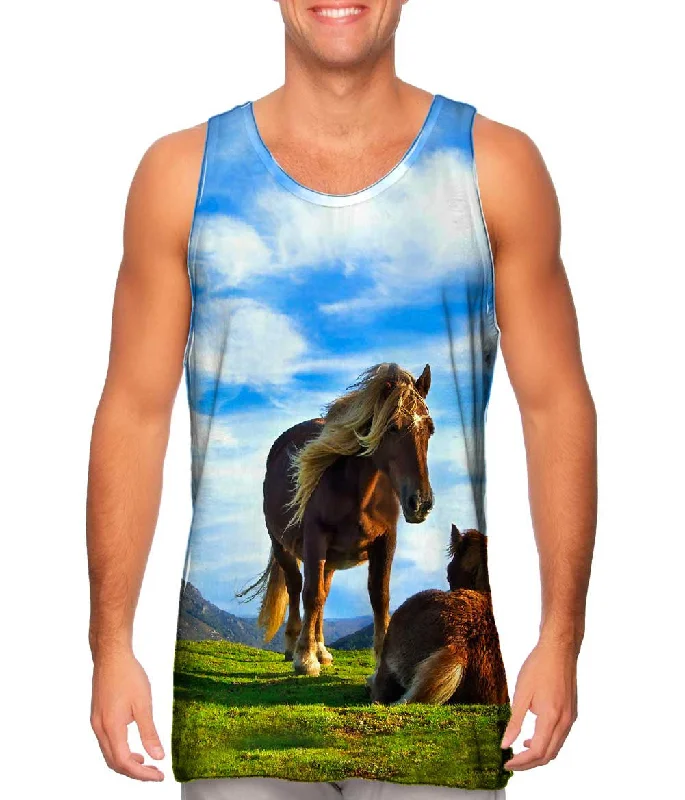 Women's Button - Down Tank Tops in Striped PatternsMoon Bear