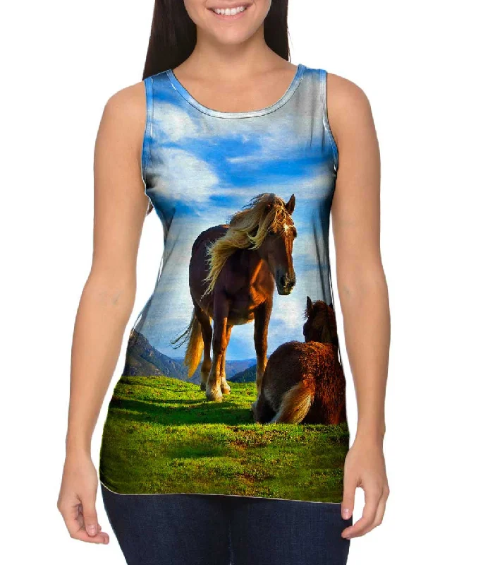 Plus Size Women's Embroidered Tank Tops in Boho StylesMoon Bear