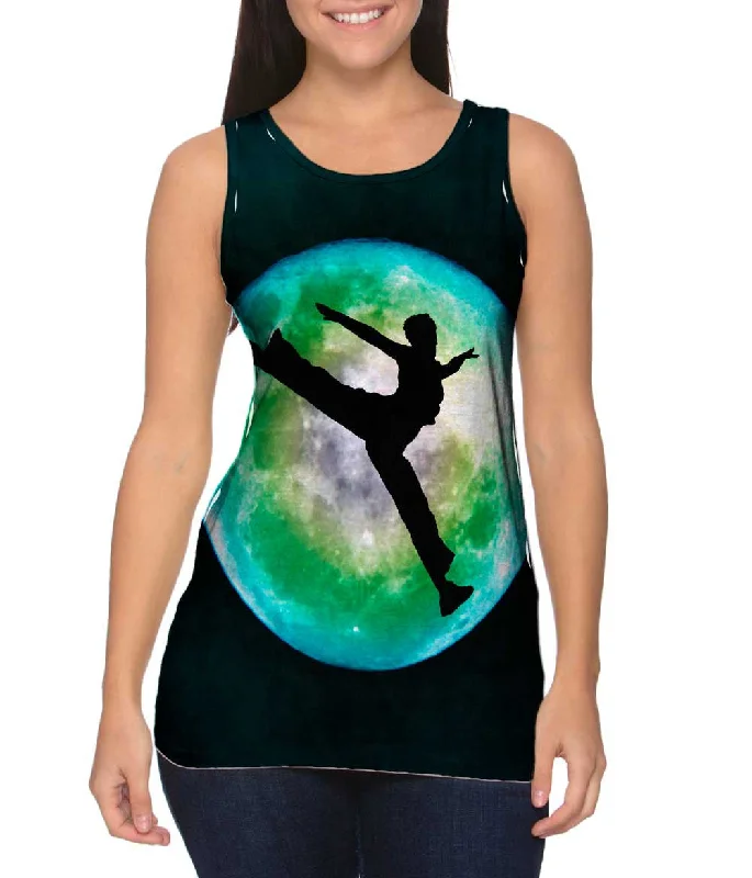 V - Neck Women's Moisture - Wicking Tank Tops for RunningMoon Dancing