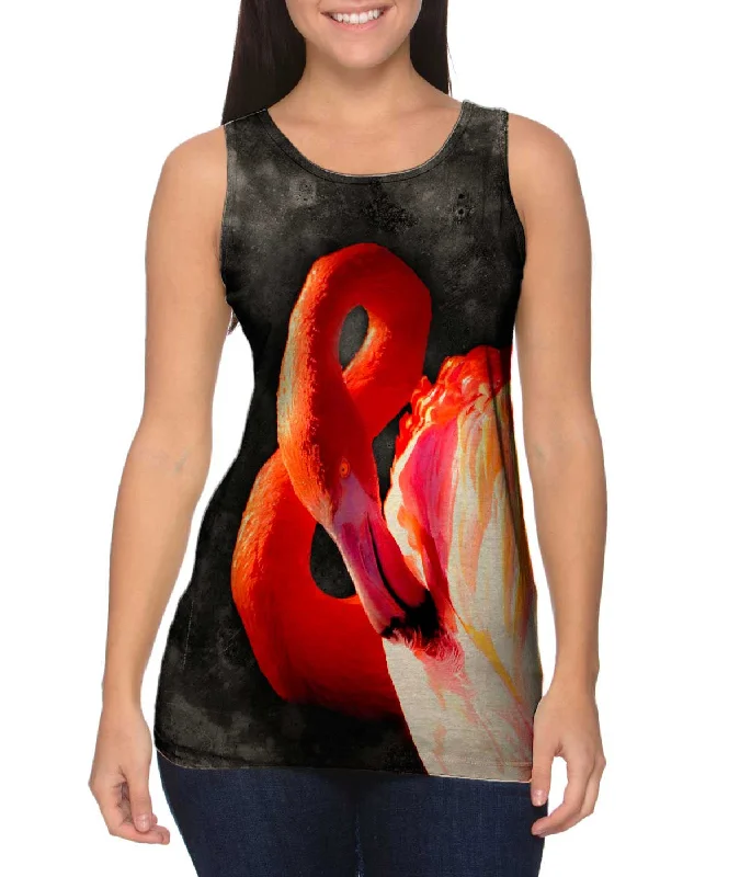 Women's Spaghetti Strap Tank Tops with Geometric PatternsMoon Film Flamingo