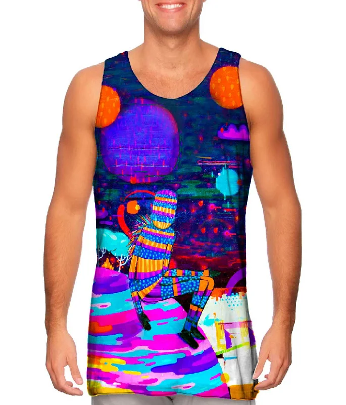 Women's Cropped Tank Tops with Vintage Band LogosMoon Planet Graffiti Art Basel Miami 2013