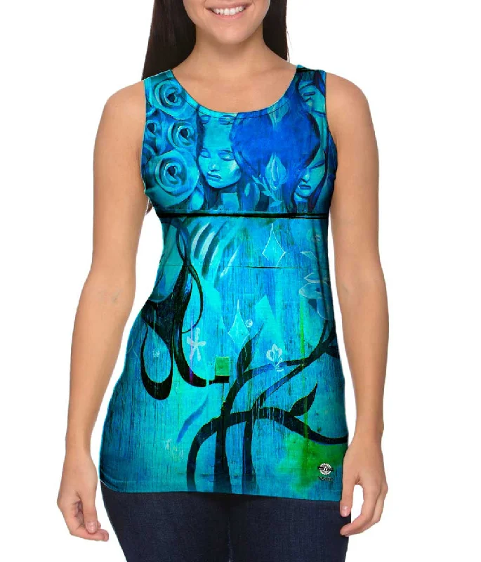 Plus Size Women's Embroidered Tank Tops in Boho StylesMoon Planet Graffiti Art Basel Miami 2013