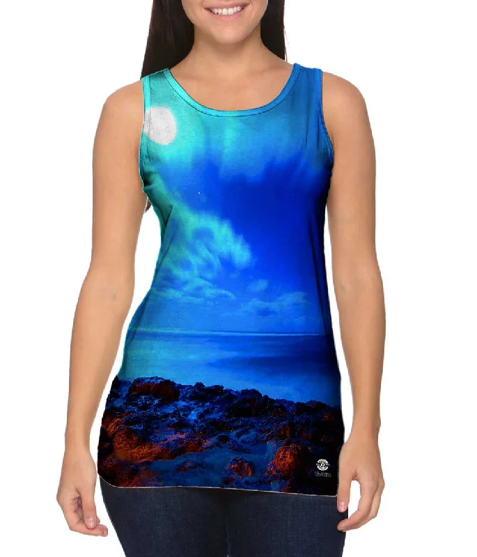 V - Neck Women's Moisture - Wicking Tank Tops for RunningMoonlight Shadows
