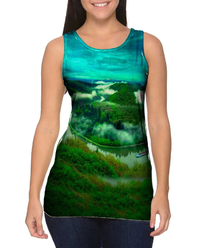 Plus Size Women's Criss - Cross Back Tank Tops in Neon ColorsMorning Ship Dew