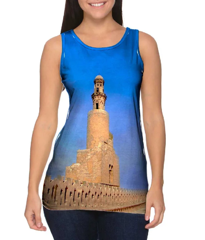 Plus Size Women's Criss - Cross Back Tank Tops in Neon ColorsMosque Minaret Ibn Tulun Cairo Egypt