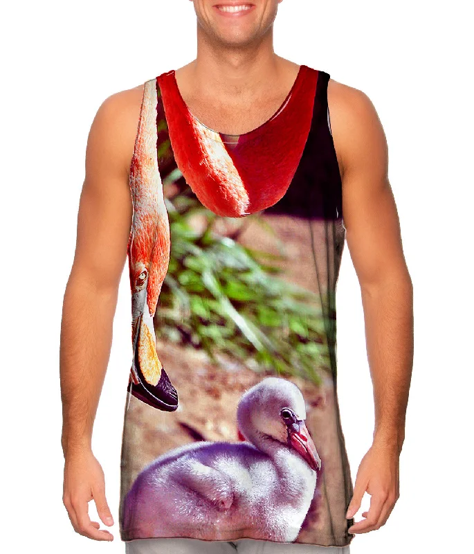 Women's Longline Tank Tops with Abstract PrintsMother Loves Her Baby Flamingo