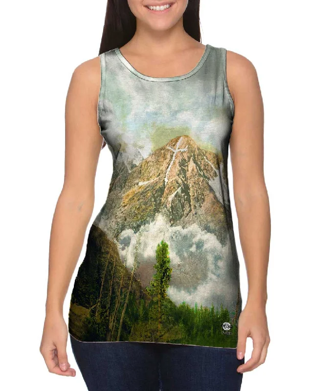 Women's Cropped Tank Tops with Vintage Band LogosMount Of The Holy Cross