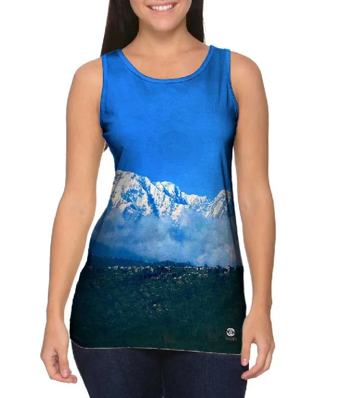 Plus Size Women's Ruffled Hem Tank Tops with Floral PrintsMountain Side Beauty