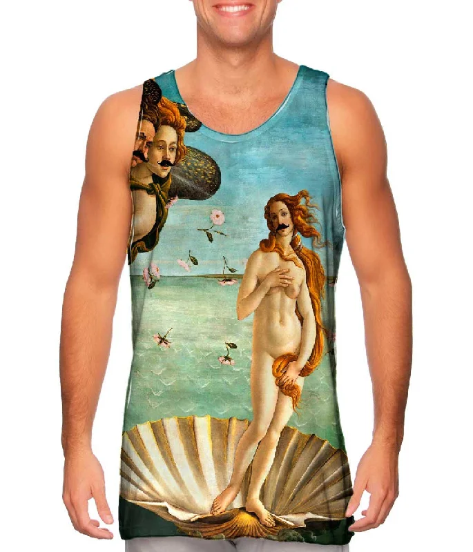 Plus Size Women's Criss - Cross Back Tank Tops in Neon ColorsMoustache Hipster Botticelli Venus
