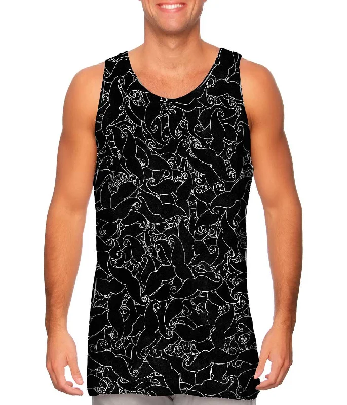 Plus Size Women's Embroidered Tank Tops in Boho StylesMoustache Hipster Ride