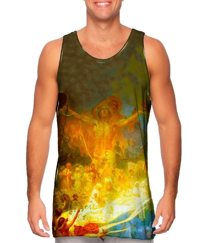 Plus Size Women's Criss - Cross Back Tank Tops in Neon ColorsMucha - "The Apotheosis of the Slavs"