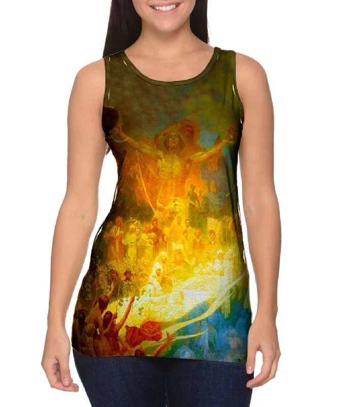 Women's Longline Tank Tops with Abstract PrintsMucha - "The Apotheosis of the Slavs"